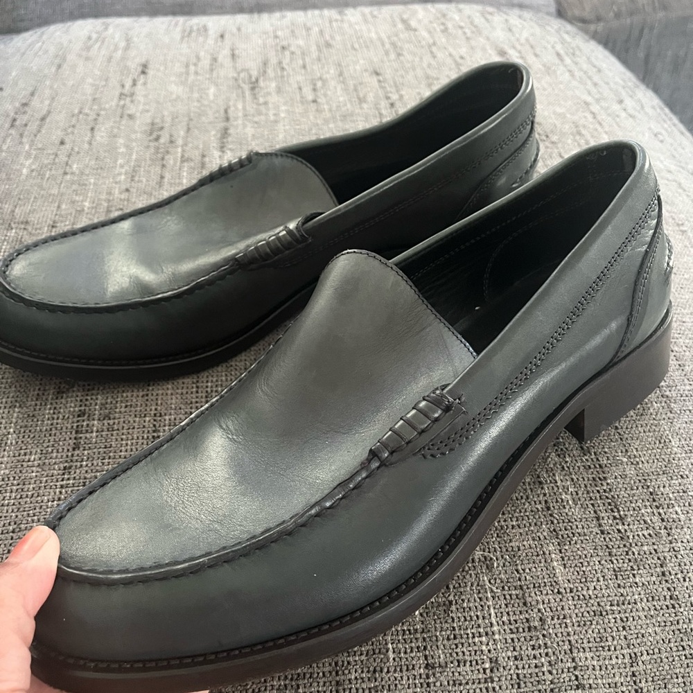 Olliver Grey Italian Leather slip ons